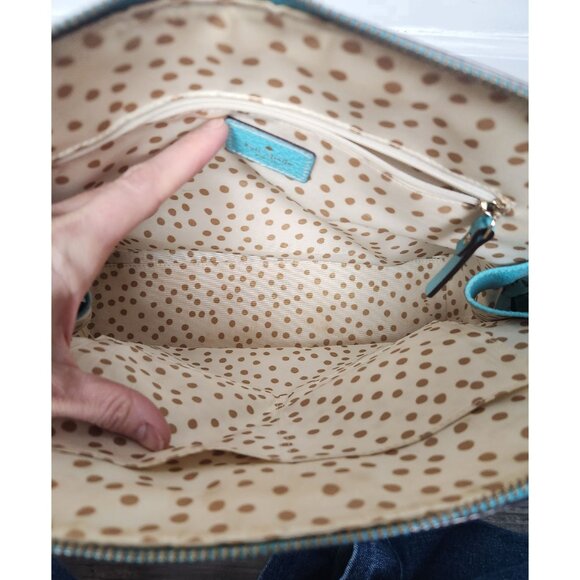 Kate Spade Maeda Wellesley Windsor Rolled Top Handle Satchel In Turquoise - Picture 8 of 9